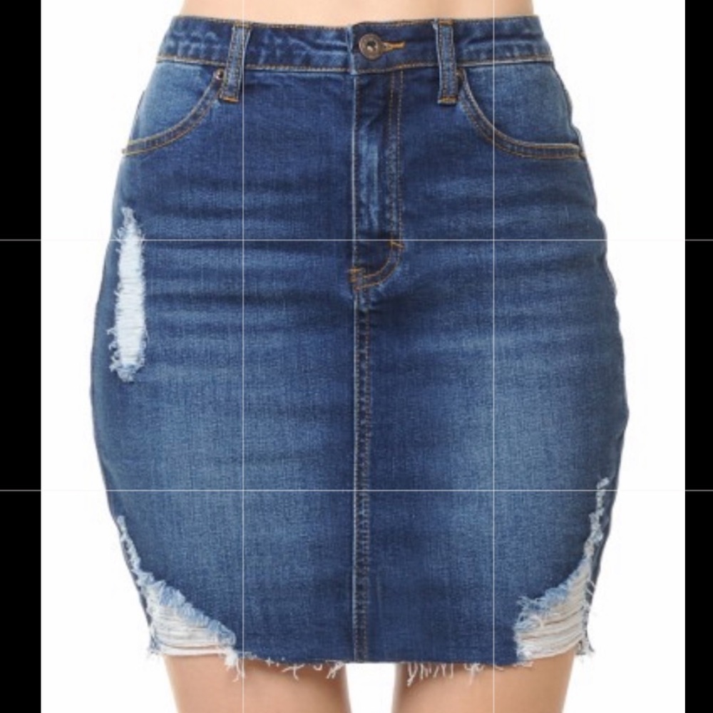 High waist Denim Skirt